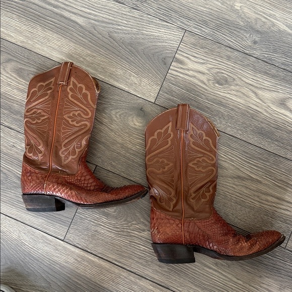 Tony lama vintage exotic python Men\'s Brown Western Boots main image 5
